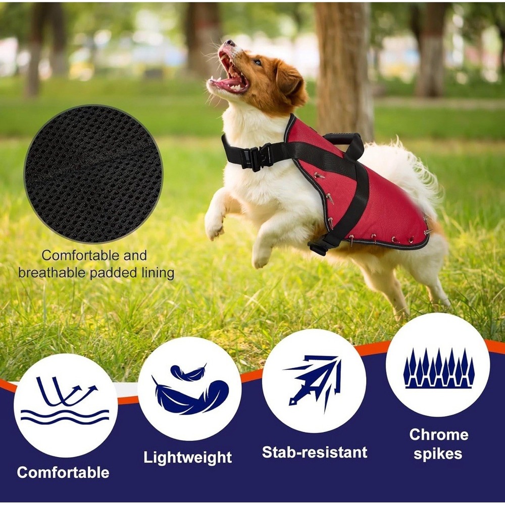Petbeft Anti Hawk/Wolf Vest Harness For Dogs With Reflective L Large Red